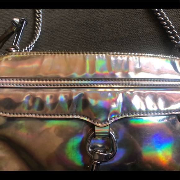 Rare Holographic Iridescent Hologram Rebecca Minkoff Mini Mac EUC - Picture 3 of 16